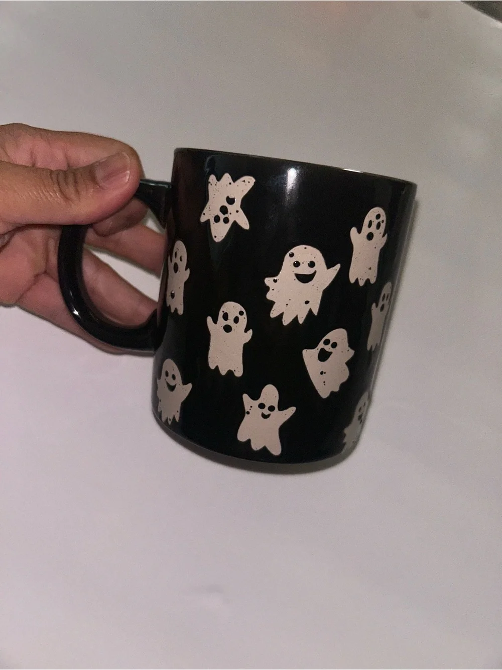 Black Ghost Pattern Ceramic Mug - Halloween Party Drinkware